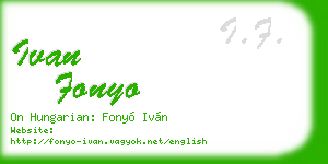ivan fonyo business card